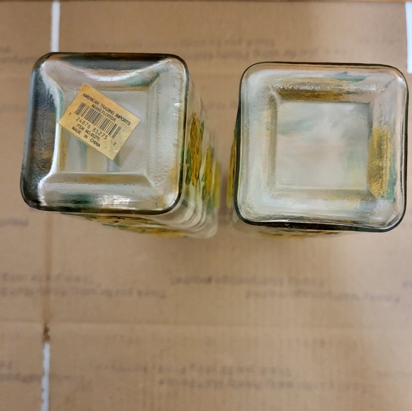 Vintage Clear Glass Decanter With Lemon Design Set of 2 - Picture 8 of 13